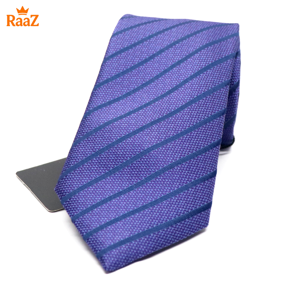 Picture of Blue Imperial Stitch Broad Stripe Statement Tie For Men