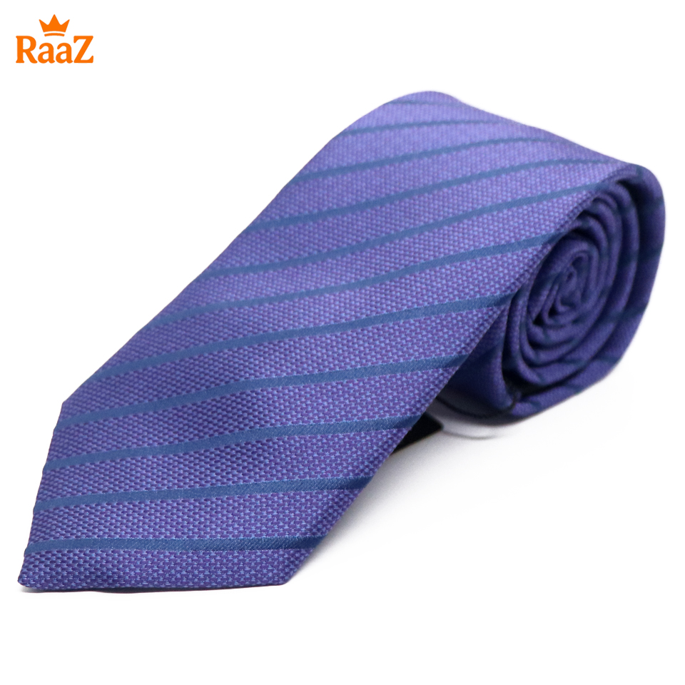Picture of Blue Imperial Stitch Broad Stripe Statement Tie For Men