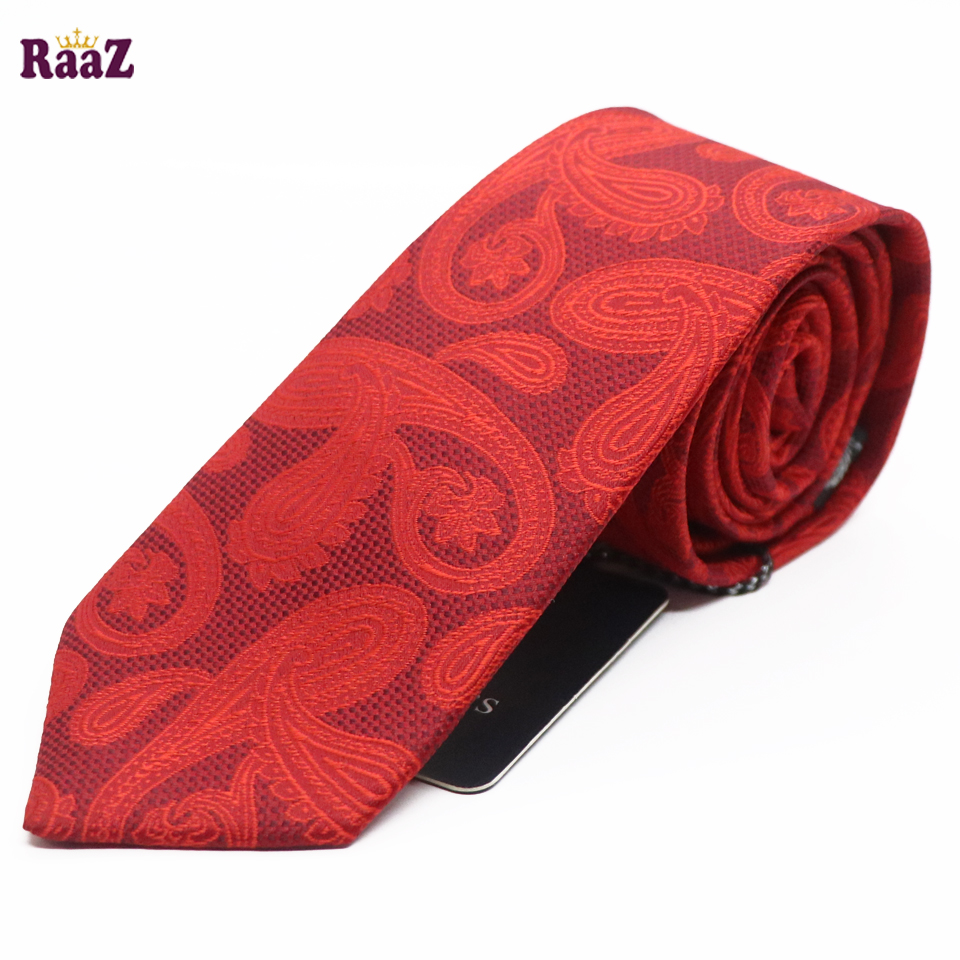 Picture of Red Bloomed Charm Floral Embroidery Design Wedding Tie For Men
