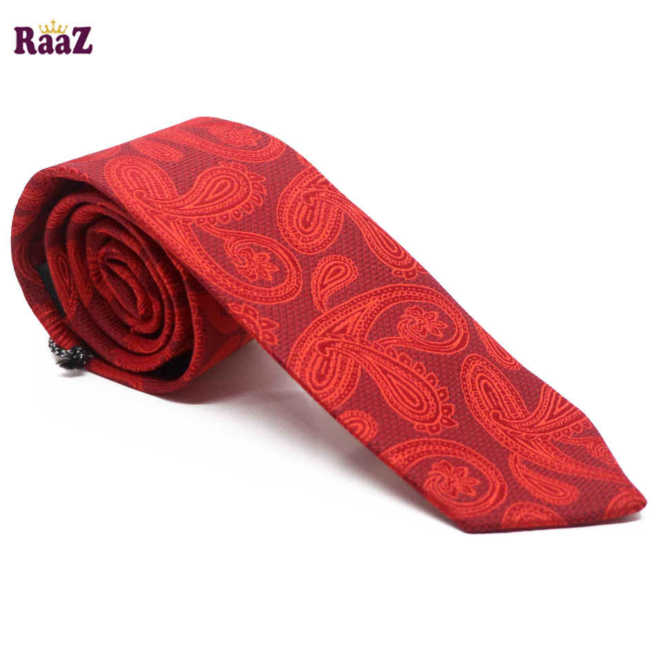 Picture of Red Bloomed Charm Floral Embroidery Design Wedding Tie For Men
