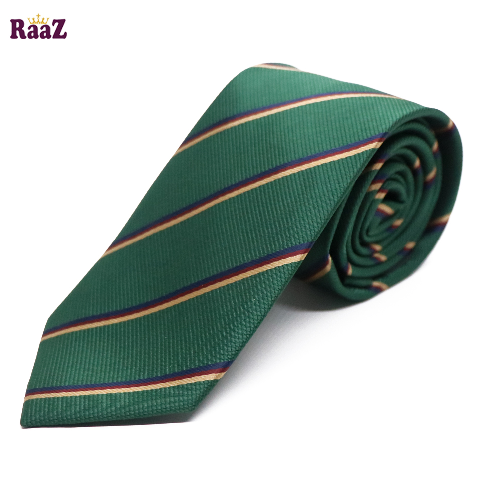 Picture of Green Imperial Stitch Broad Stripe Statement Tie For Men