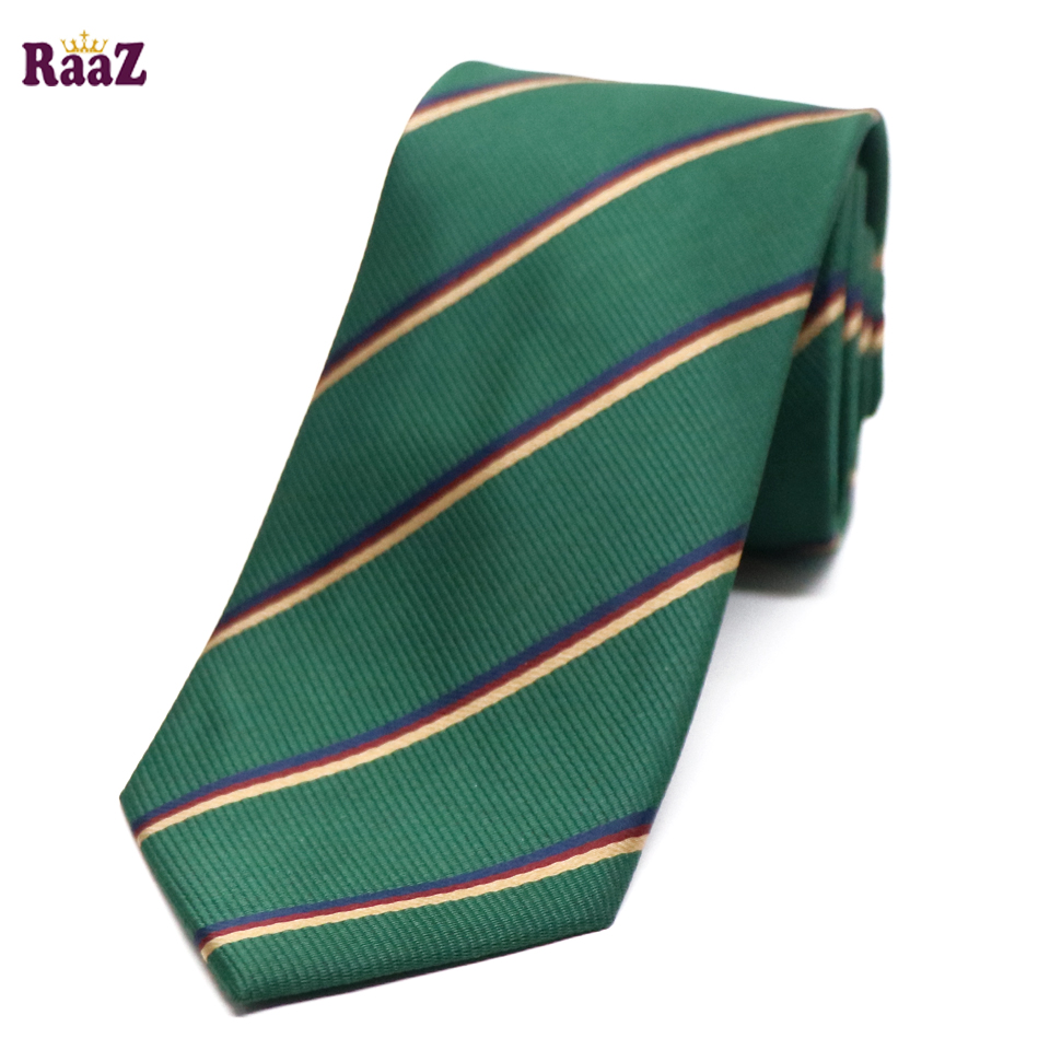 Picture of Green Imperial Stitch Broad Stripe Statement Tie For Men