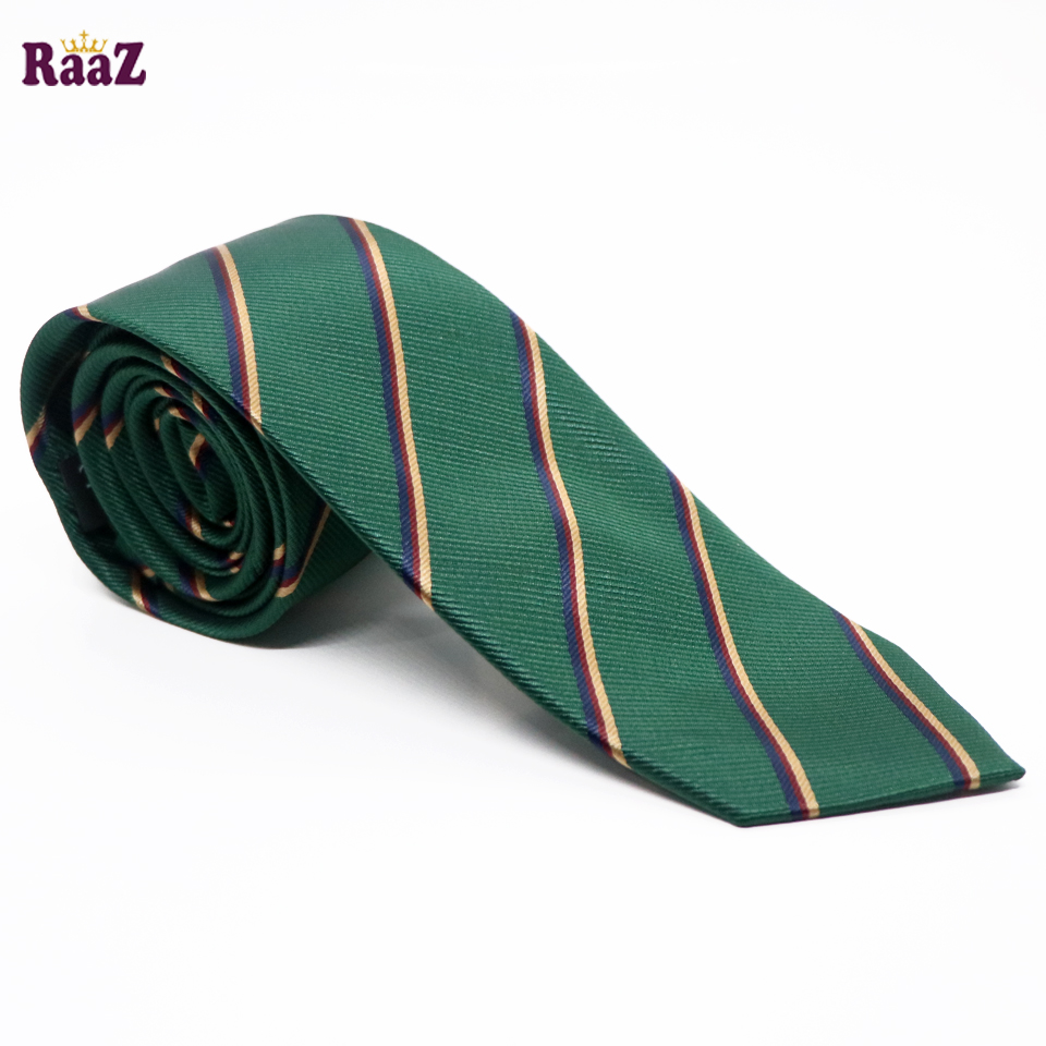 Picture of Green Imperial Stitch Broad Stripe Statement Tie For Men