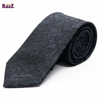 Picture of Black Twilight Bloom Printed Floral Design Silk Tie For Men