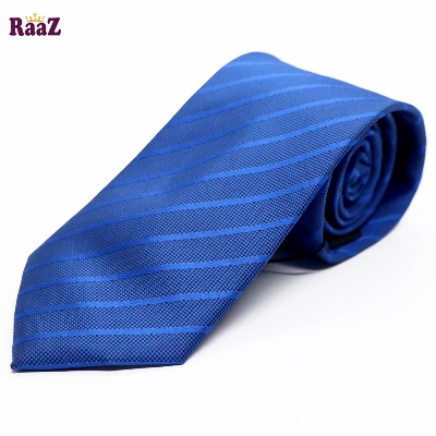 Picture of Royal Blue Imperial Stitch Broad Stripe Statement Tie For Men