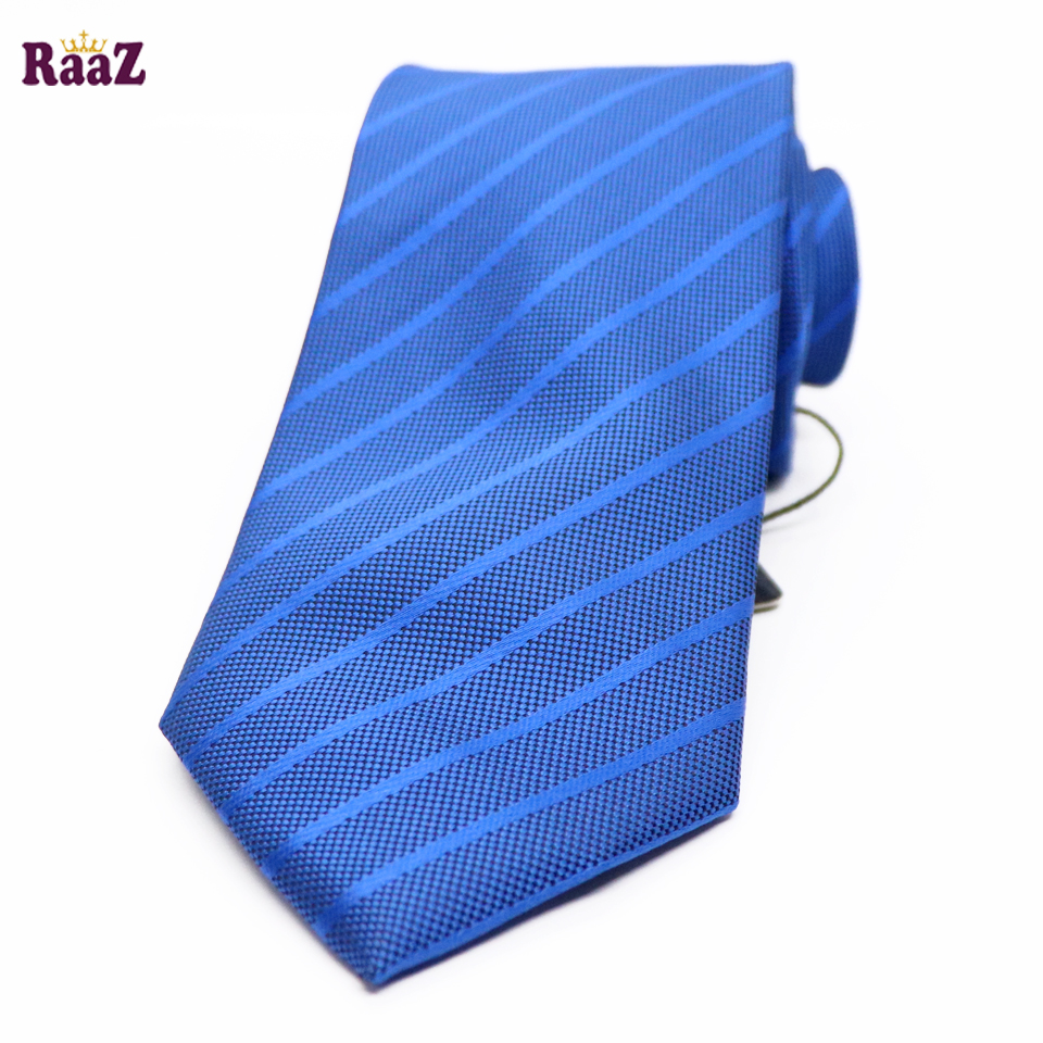 Picture of Royal Blue Imperial Stitch Broad Stripe Statement Tie For Men