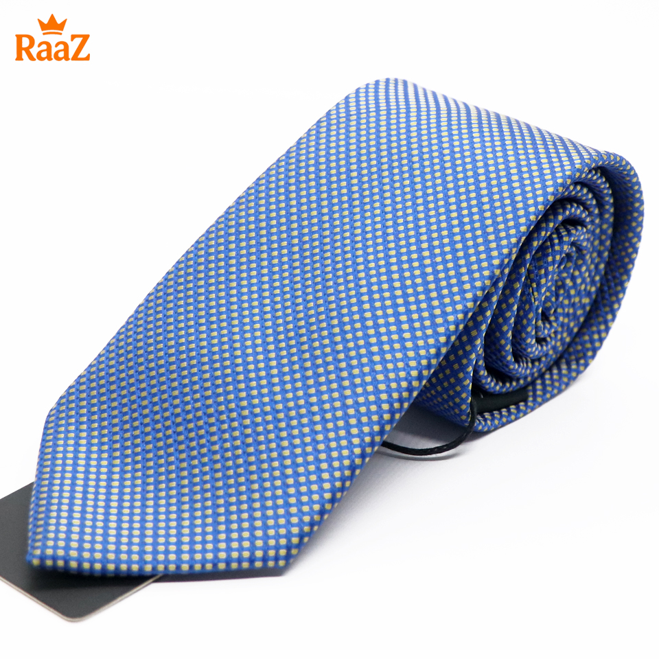 Picture of Blue Micro Square Dot Precision Textured Tie For Men