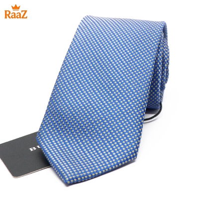 Picture of Blue Micro Square Dot Precision Textured Tie For Men
