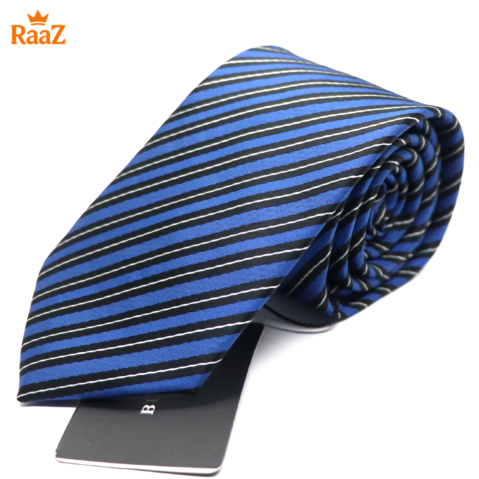 Picture of Blue Back Imperial Stitch Broad Stripe Statement Tie For Men