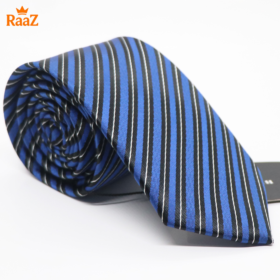 Picture of Blue Back Imperial Stitch Broad Stripe Statement Tie For Men