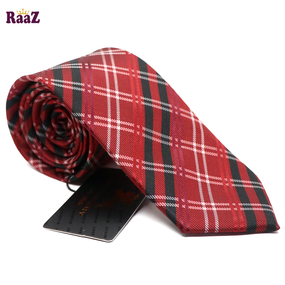 Picture of Red Black Timeless Sophistication Grid Check Formal Tie For Men