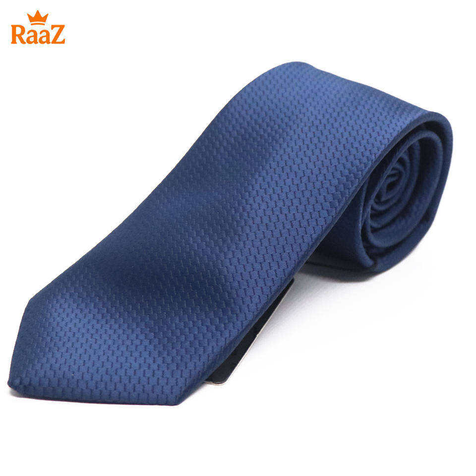 Picture of Navy Blue Micro Square Dot Precision Textured Tie For Men