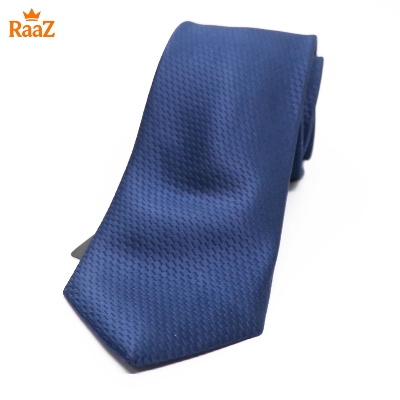 Picture of Navy Blue Micro Square Dot Precision Textured Tie For Men