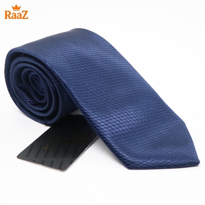 Picture of Navy Blue Micro Square Dot Precision Textured Tie For Men