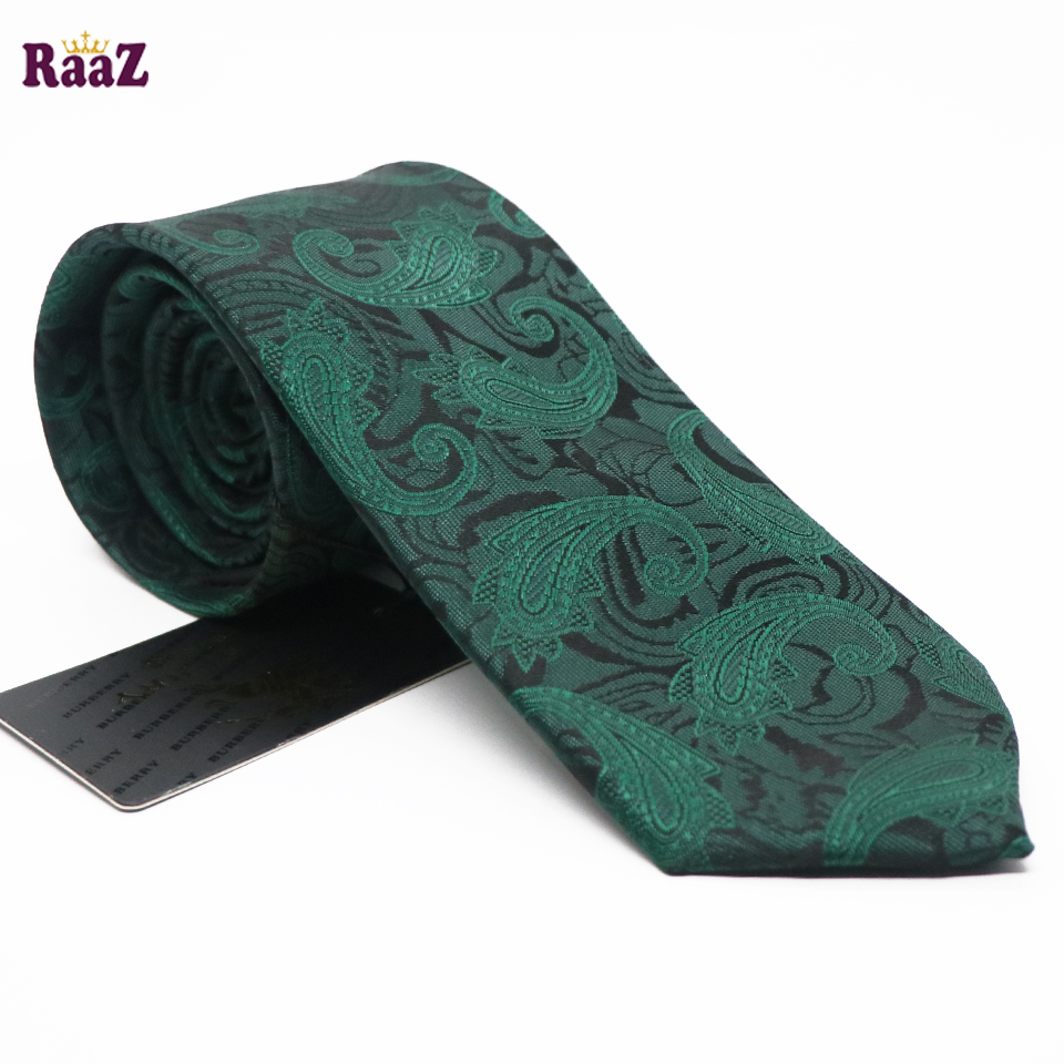 Picture of Deep Green Bloomed Charm Floral Embroidery Design Wedding Tie For Men