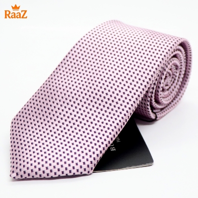Picture of Pink Micro Square Dot Precision Textured Tie For Men