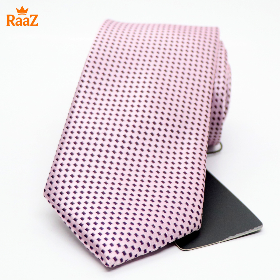 Picture of Pink Micro Square Dot Precision Textured Tie For Men