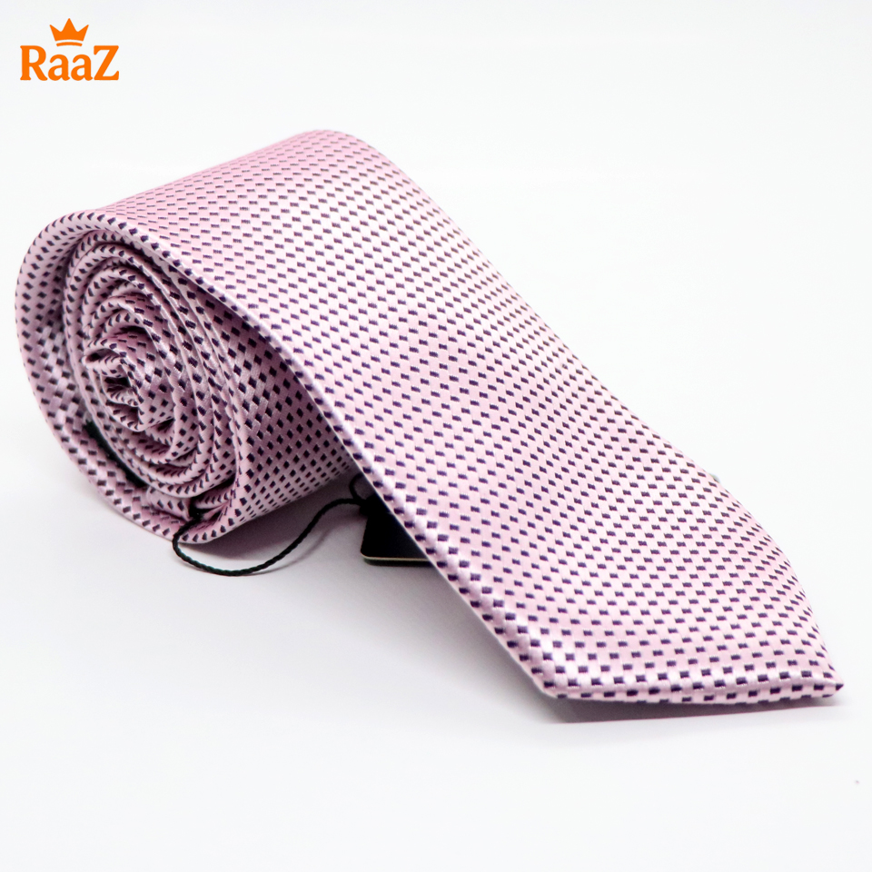 Picture of Pink Micro Square Dot Precision Textured Tie For Men