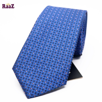 Picture of Blue Maroon Micro Square Dot Precision Textured Tie For Men