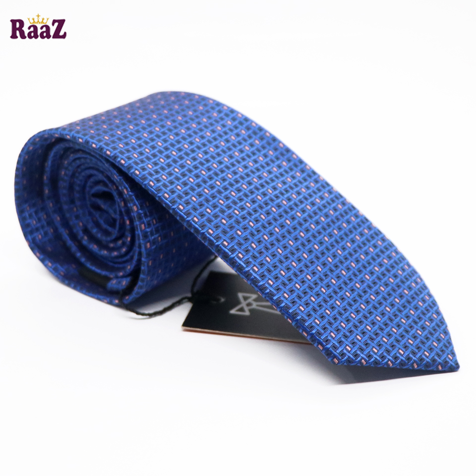 Picture of Blue Maroon Micro Square Dot Precision Textured Tie For Men
