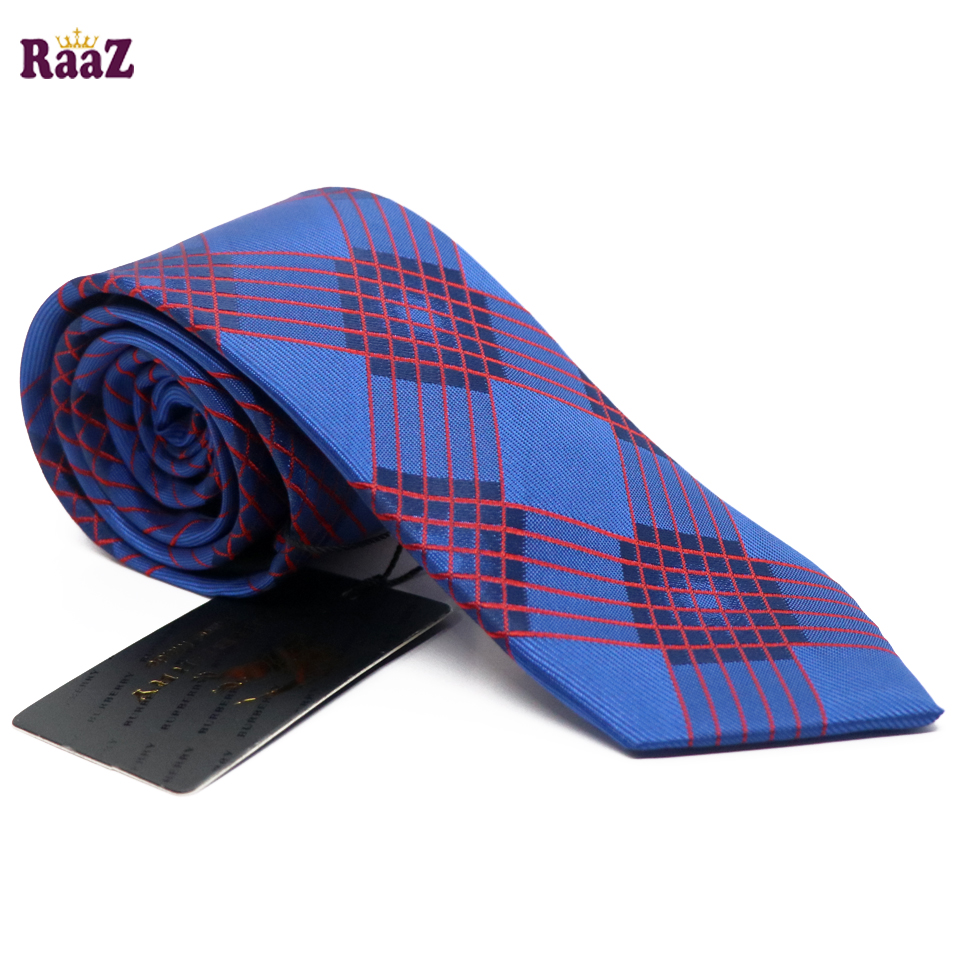 Picture of Blue Timeless Sophistication Grid Check Formal Tie For Men