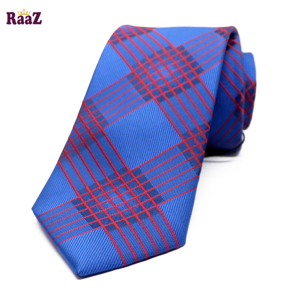 Picture of Blue Timeless Sophistication Grid Check Formal Tie For Men