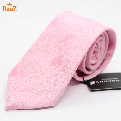 Picture of Pink Texture Elegant Bloom Impression Weave Tie For Men