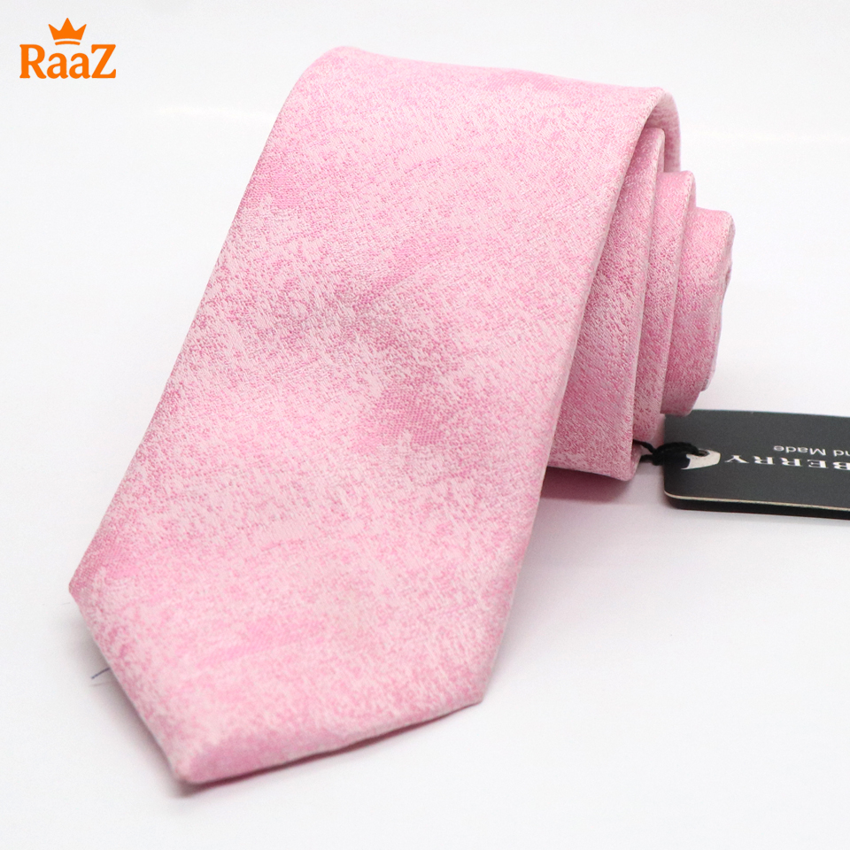 Picture of Pink Texture Elegant Bloom Impression Weave Tie For Men