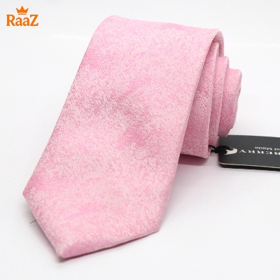 Picture of Pink Texture Elegant Bloom Impression Weave Tie For Men