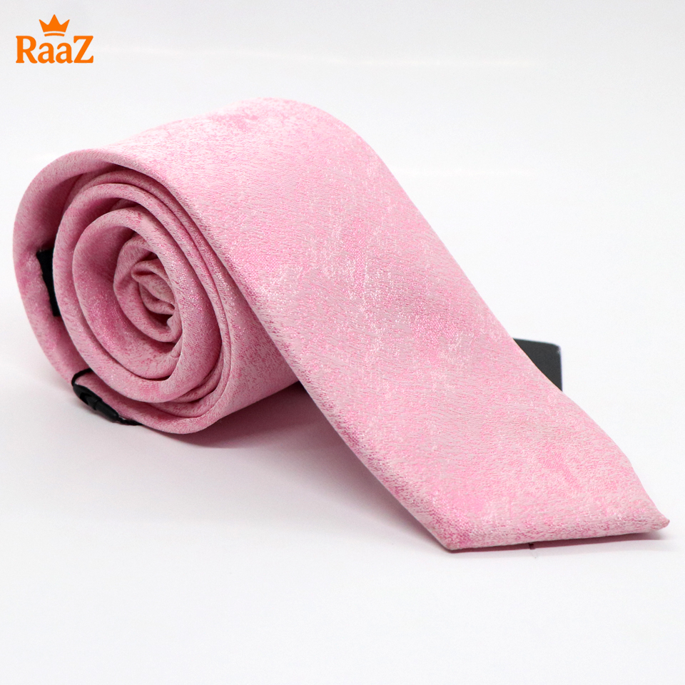 Picture of Pink Texture Elegant Bloom Impression Weave Tie For Men