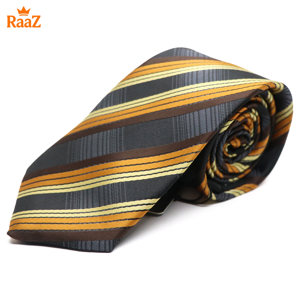 Picture of Black Yellow Timeless Gentleman Stripe Elegance Tie For Men