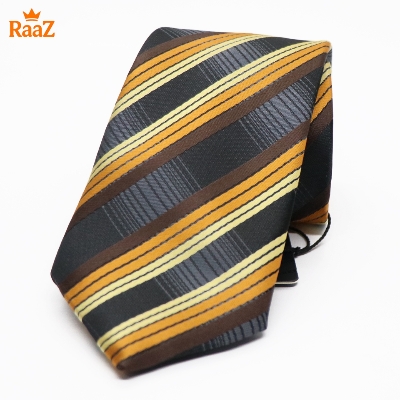 Picture of Black Yellow Timeless Gentleman Stripe Elegance Tie For Men