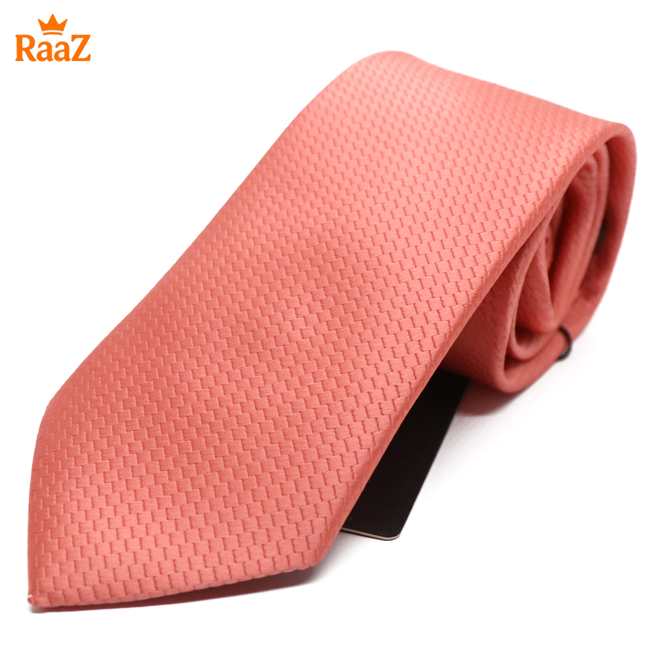 Picture of Rustic Orange Embroidered Nobility Classic Weave Tie For Men