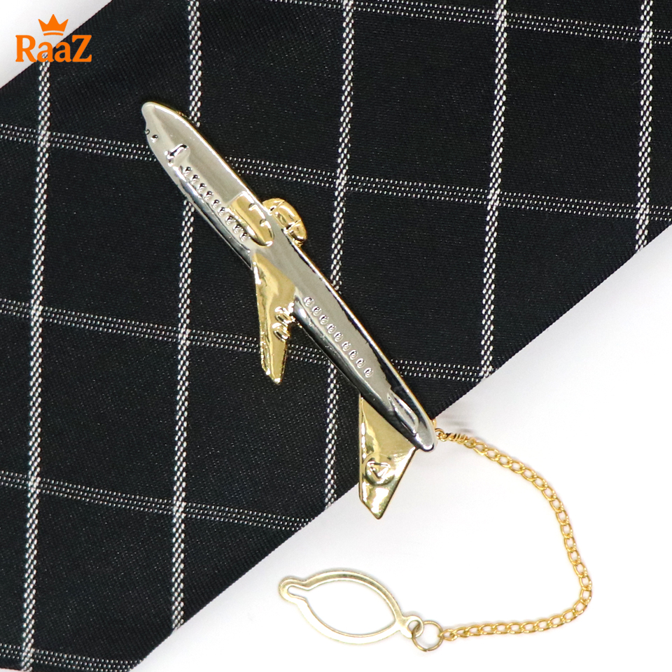 Picture of Elegant Airplane Shape Tie Clip Business Necktie Clip Tie Clasp Men's Suits Shirt Tie Pin Wedding Jewelry