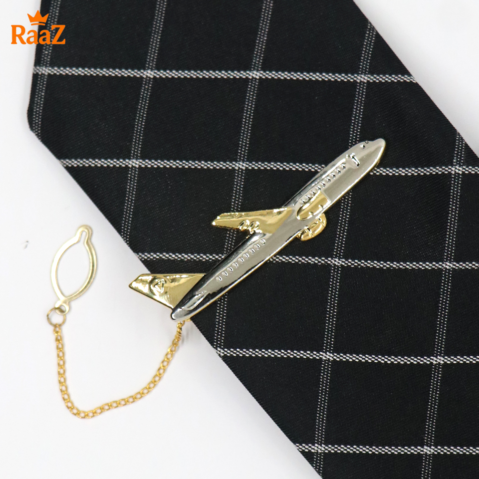 Picture of Elegant Airplane Shape Tie Clip Business Necktie Clip Tie Clasp Men's Suits Shirt Tie Pin Wedding Jewelry