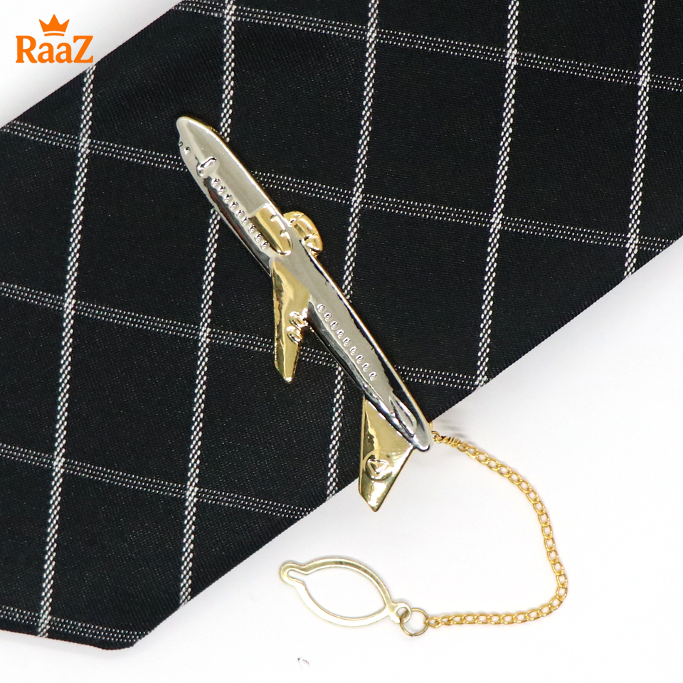 Picture of Elegant Airplane Shape Tie Clip Business Necktie Clip Tie Clasp Men's Suits Shirt Tie Pin Wedding Jewelry