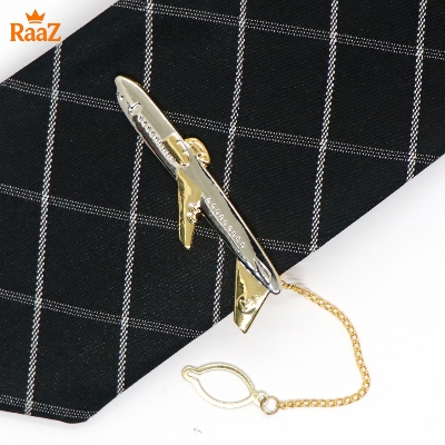 Picture of Elegant Airplane Shape Tie Clip Business Necktie Clip Tie Clasp Men's Suits Shirt Tie Pin Wedding Jewelry