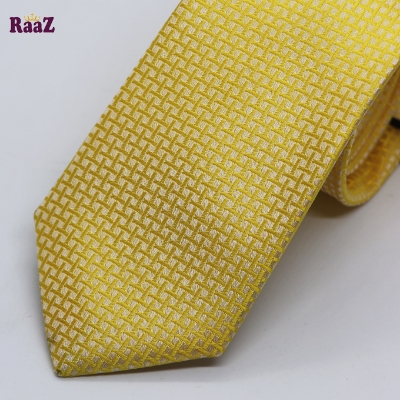 Picture of Yellow Handmade Men's Necktie For Mal Tie For Men