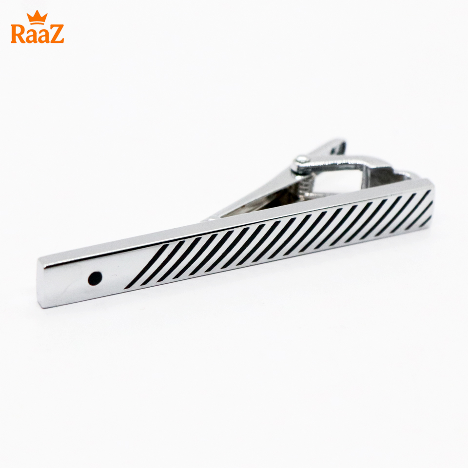 Picture of Silver Black Virellé Premium Crafted Tie Clip for Men