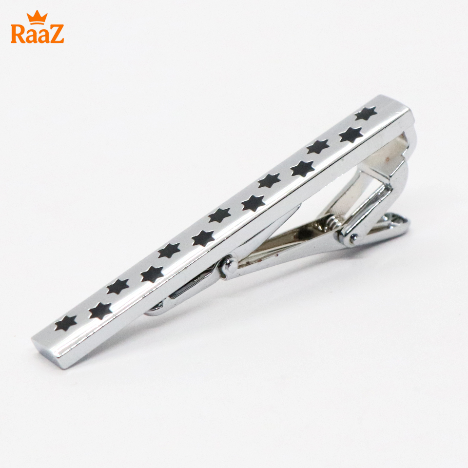 Picture of Silver Star Shape Stainless Steel Tie Clip For Men