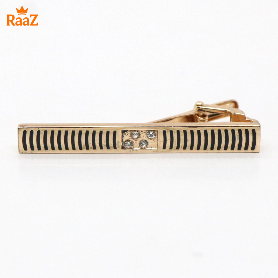 Picture of Golden Stone Shape Stainless Steel Tie Clip For Men