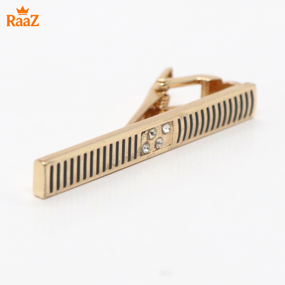 Picture of Golden Stone Shape Stainless Steel Tie Clip For Men