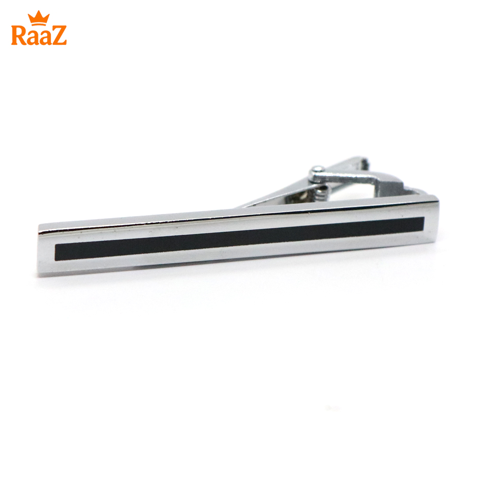 Picture of Silver BlackShape Stainless Steel Tie Clip For Men