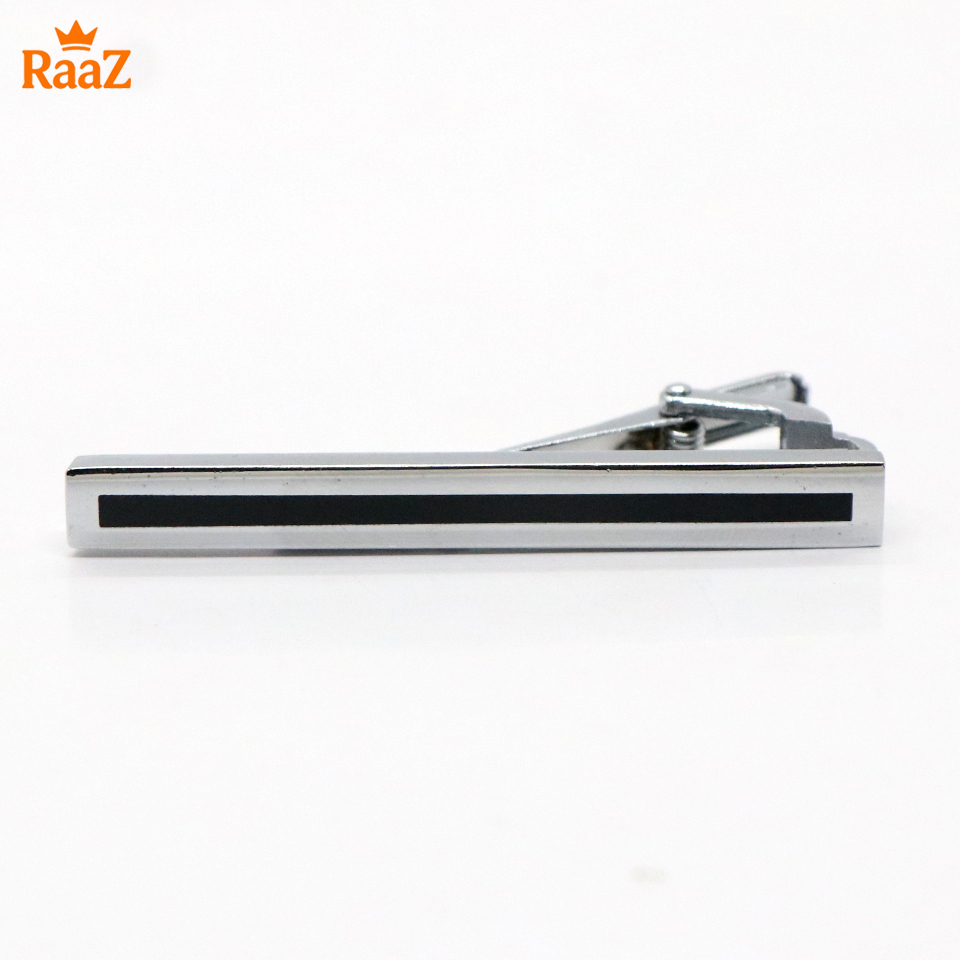 Picture of Silver BlackShape Stainless Steel Tie Clip For Men