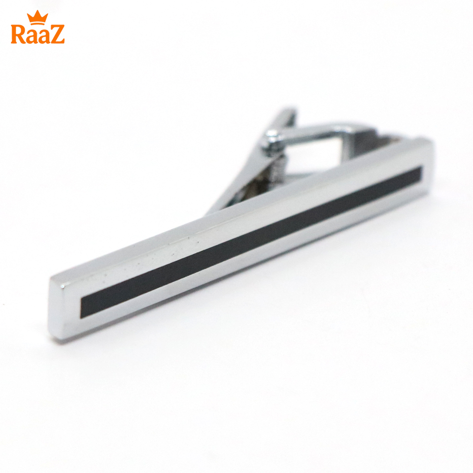 Picture of Silver BlackShape Stainless Steel Tie Clip For Men