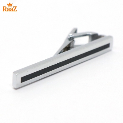 Picture of Silver BlackShape Stainless Steel Tie Clip For Men