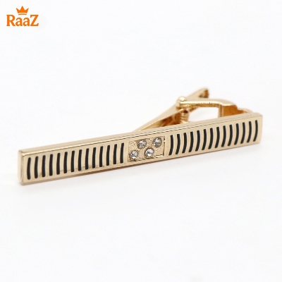 Picture of Golden Black Stone SteelCharm Elite Finishing Tie Clip for Men