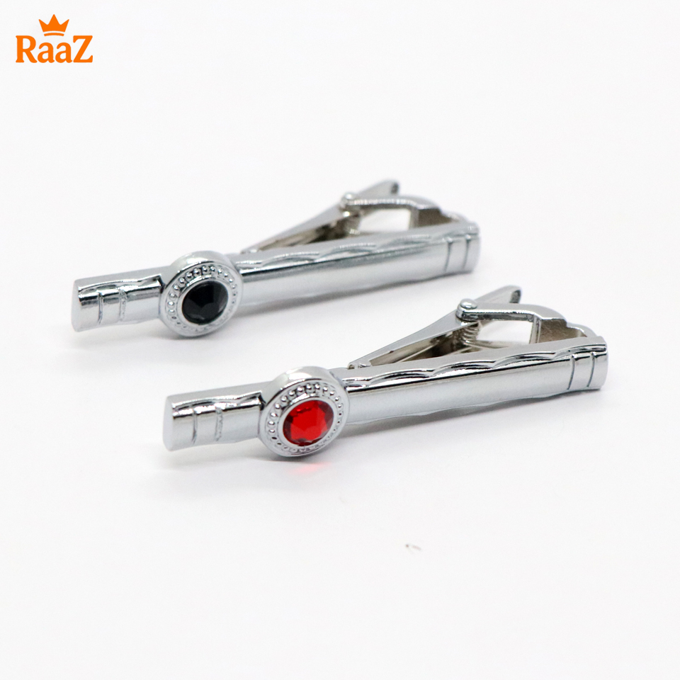 Picture of 2Pc Stone Premium Stainless Steel Tie Clip Bar Set For Men