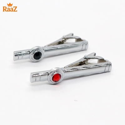 Picture of 2Pc Stone Premium Stainless Steel Tie Clip Bar Set For Men