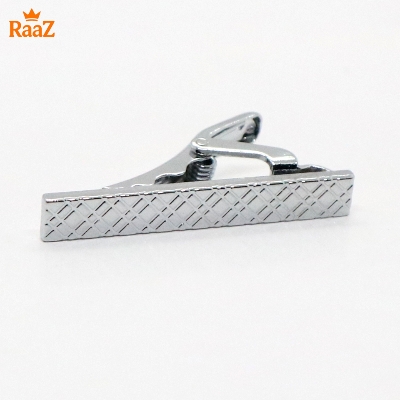 Picture of Silver Cross & Stripe Hybrid Tie Clip for Men